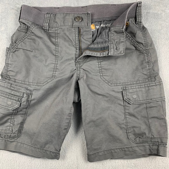 Carhartt Force Cargo Shorts Women's 2 Gray Relaxed Fit Ripstop Utility Pockets - Picture 3 of 11